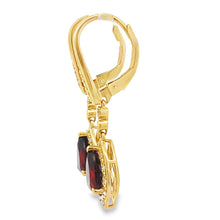 Load image into Gallery viewer, 2.43ct Garnet Diamond Dangle Earrings 10KT Yellow Gold
