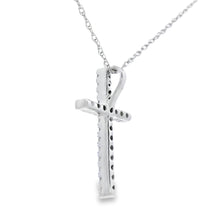 Load image into Gallery viewer, .13ct Diamond Cross Religious Pendant 14KT White Gold
