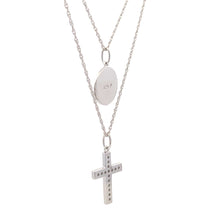 Load image into Gallery viewer, .20ct Diamond Cross Religious Pendant Sterling Silver
