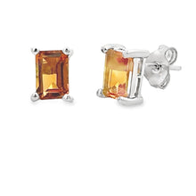 Load image into Gallery viewer, 1.05ct Citrine Stud Earrings 10KT White Gold
