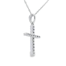 Load image into Gallery viewer, .11ct Diamond Cross Religious Pendant 14KT White Gold

