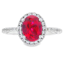 Load image into Gallery viewer, Created Ruby Created Sapphire Ring Sterling Silver
