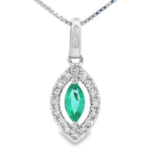 Load image into Gallery viewer, .21ct Emerald Diamond Fashion Pendants 10KT White Gold
