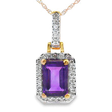 Load image into Gallery viewer, Amethyst Diamond Fashion Pendants 10KT Yellow Gold
