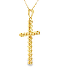 Load image into Gallery viewer, .17ct Diamond Cross Religious Pendant 14KT Yellow Gold
