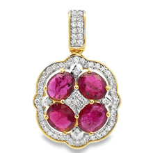 Load image into Gallery viewer, 2.80ct Ruby Diamond Fashion Pendants 14KT Yellow Gold
