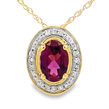 Load image into Gallery viewer, .52ct Garnet Diamond Fashion Pendants 10KT Yellow Gold
