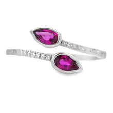 Load image into Gallery viewer, Natural .64ct Ruby Diamond Ring 14KT White Gold
