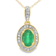 Load image into Gallery viewer, .46ct Emerald Diamond Fashion Pendants 10KT Yellow Gold
