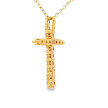 Load image into Gallery viewer, Natural .55ct Cross Religious Pendant Sterling Silver
