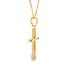 Load image into Gallery viewer, .13ct Diamond Cross Religious Pendant 14KT Yellow Gold

