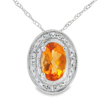 Load image into Gallery viewer, .51ct Citrine Diamond Fashion Pendants 10KT White Gold
