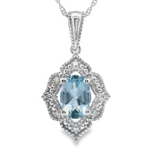 Load image into Gallery viewer, Aquamarine Diamond Fashion Pendants 10KT White Gold
