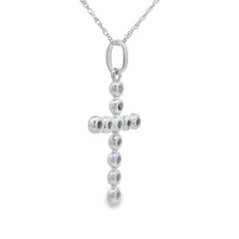 Load image into Gallery viewer, .15ct Diamond Cross Religious Pendant 14KT White Gold
