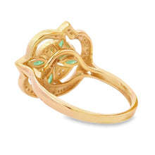 Load image into Gallery viewer, .69ct Emerald Diamond Ring 14KT Yellow Gold
