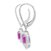Load image into Gallery viewer, 1.28ct Ruby Diamond Dangle Earrings 10KT White Gold
