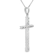 Load image into Gallery viewer, .25ct Diamond Cross Religious Pendant 14KT White Gold
