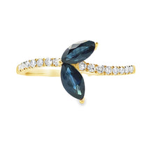 Load image into Gallery viewer, .36ct Sapphire Diamond Ring 14KT Yellow Gold
