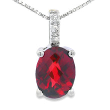 Load image into Gallery viewer, 1.34ct Garnet Diamond Fashion Pendants 10KT White Gold
