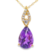 Load image into Gallery viewer, Amethyst Diamond Fashion Pendants 10KT Yellow Gold
