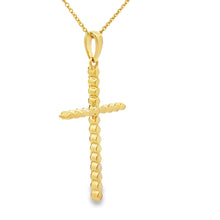 Load image into Gallery viewer, .21ct Diamond Cross Religious Pendant 14KT Yellow Gold
