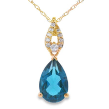 Load image into Gallery viewer, London Blue Topaz Fashion Pendants 10KT Yellow Gold

