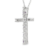 Load image into Gallery viewer, .50ct Amethyst Cross Religious Pendant Sterling Silver
