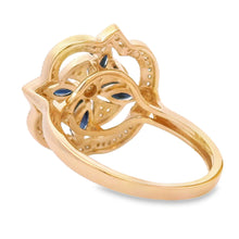 Load image into Gallery viewer, Genuine .88ct Sapphire Diamond Ring 14KT Yellow Gold
