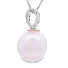 Load image into Gallery viewer, .01ct Pearl Diamond Fashion Pendants 10KT White Gold
