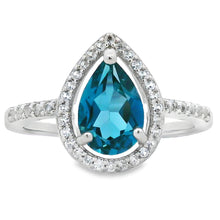 Load image into Gallery viewer, London Blue Topaz Created Sapphire Ring Sterling Silver
