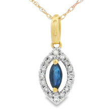 Load image into Gallery viewer, Sapphire Diamond Fashion Pendants 10KT Yellow Gold
