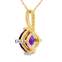 Load image into Gallery viewer, Amethyst Diamond Fashion Pendants 10KT Yellow Gold
