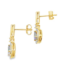 Load image into Gallery viewer, Mystic Fire Topaz Dangle Earrings 10KT Yellow Gold
