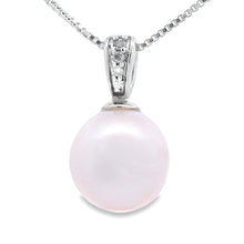 Load image into Gallery viewer, .01ct Pearl Diamond Fashion Pendants 10KT White Gold
