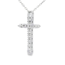 Load image into Gallery viewer, Genuine .65ct Cross Religious Pendant Sterling Silver
