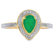 Load image into Gallery viewer, .55ct Chalcedony Diamond Ring 10KT Yellow Gold
