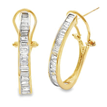 Load image into Gallery viewer, 1.00ct Lab Grown Diamond Hoop Earrings 14KT Yellow Gold

