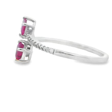 Load image into Gallery viewer, .57ct Ruby Diamond Ring 14KT White Gold
