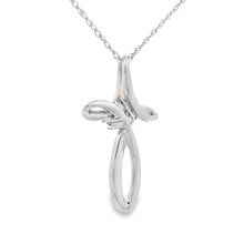 Load image into Gallery viewer, .04ct Diamond Cross Religious Pendant 14KT White Gold
