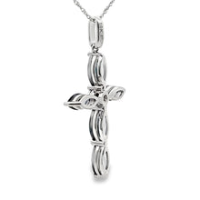Load image into Gallery viewer, 1.73ct Sapphire Cross Religious Pendant 10KT White Gold
