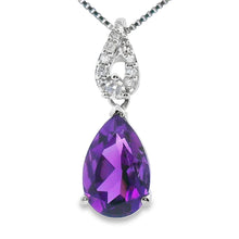 Load image into Gallery viewer, Amethyst Diamond Fashion Pendants 10KT White Gold

