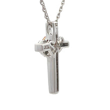 Load image into Gallery viewer, .11ct Cross Religious Pendant Sterling Silver 10KT Gold

