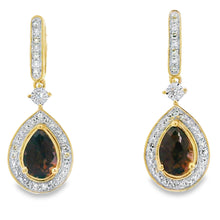 Load image into Gallery viewer, .84ct Quartz Diamond Dangle Earrings 10KT Yellow Gold
