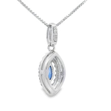 Load image into Gallery viewer, .27ct Sapphire Diamond Fashion Pendants 10KT White Gold
