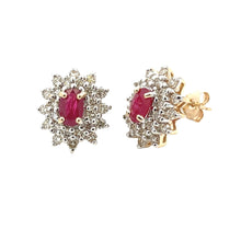 Load image into Gallery viewer, 2.30ct Ruby Diamond Earrings 14KT Yellow Gold
