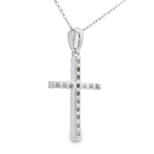 Load image into Gallery viewer, .25ct Diamond Cross Religious Pendant 14KT White Gold
