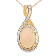 Load image into Gallery viewer, .11ct Opal Diamond Fashion Pendants 14KT Yellow Gold

