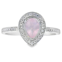 Load image into Gallery viewer, .44ct Rose Quartz Diamond Ring 10KT White Gold
