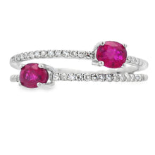 Load image into Gallery viewer, .59ct Ruby Diamond Ring 14KT White Gold
