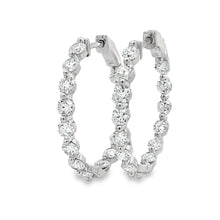 Load image into Gallery viewer, 3.10ct Lab Grown Diamond Hoop Earrings Sterling Silver
